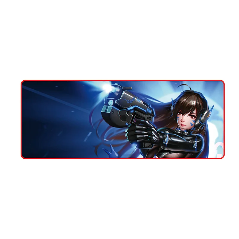 900x350mm Большой игровой коврик для мыши геймерский коврик для мыши RGB коврик для мыши XXL компьютерный коврик светодиодный коврик с подсветкой Mause ковер Настольный коврик для Overwatch OW DVA - Цвет: 900x350mm