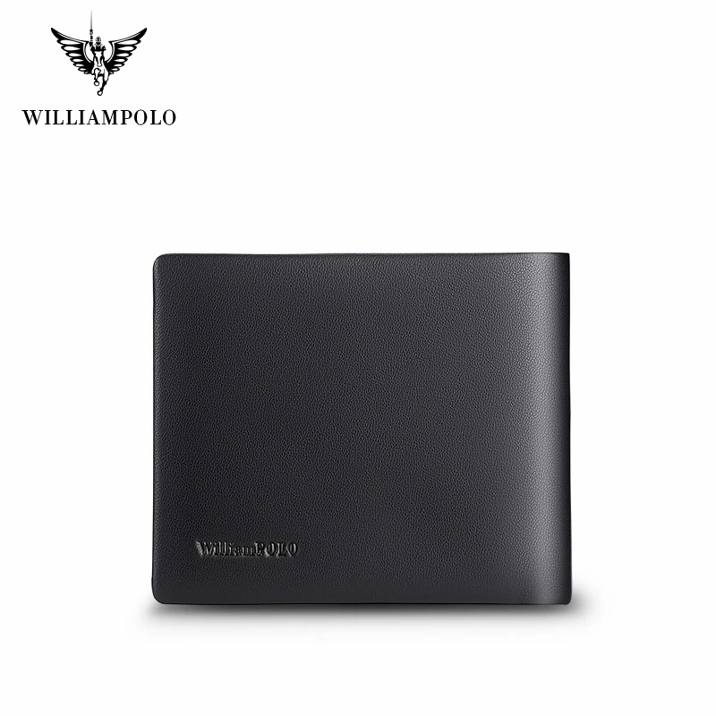 

WilliamPolo Men's Wallets Thin Male Wallet Card Holder Cowskin Soft Mini Purses New Design Vintage Men Short Slim Wallet P201531