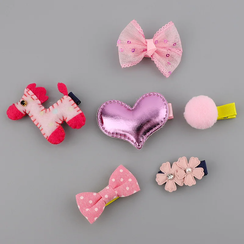 Cute Kids Hair Clips for Children Girls Pins Barrettes Bow Heart Star Flower Baby Hairpin Accessories Claw 5/6pcs | Красота и