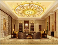 3d photo wallpaper custom ceiling mural golden luxury pattern home decor in the living room wallpaper for walls in rolls