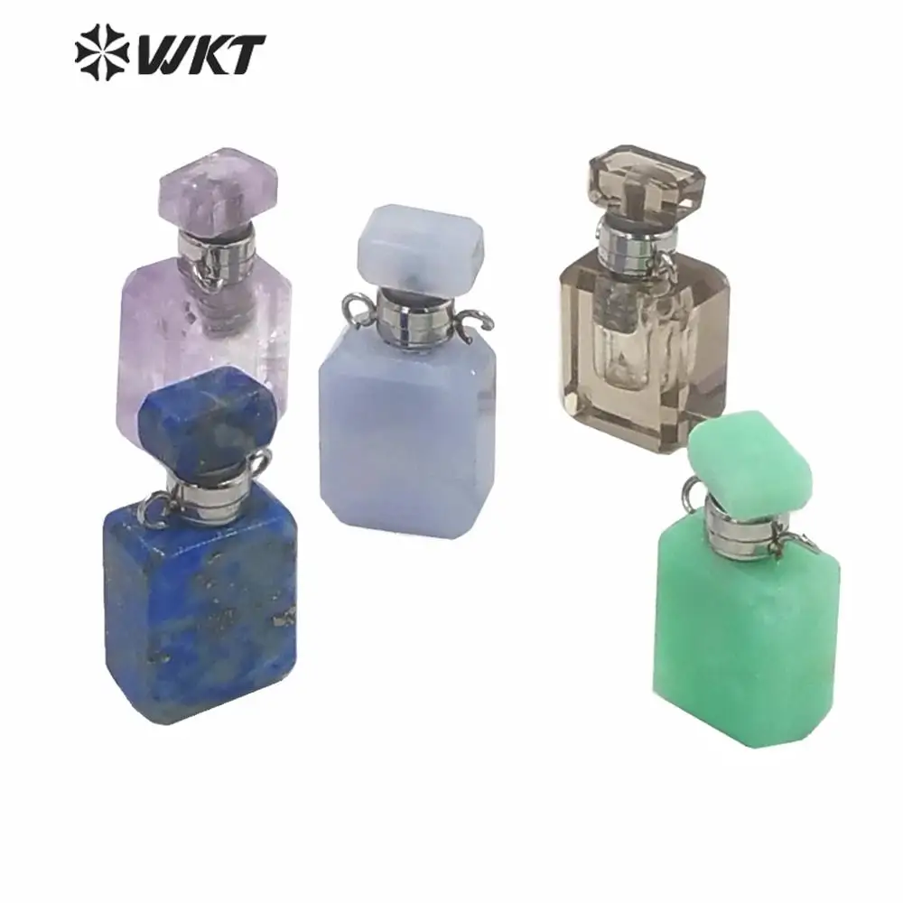 

_ Подвеска из натурального камня для ювелирных изделий, цветная прямоугольная Подвеска из нержавеющей стали WT-P1574