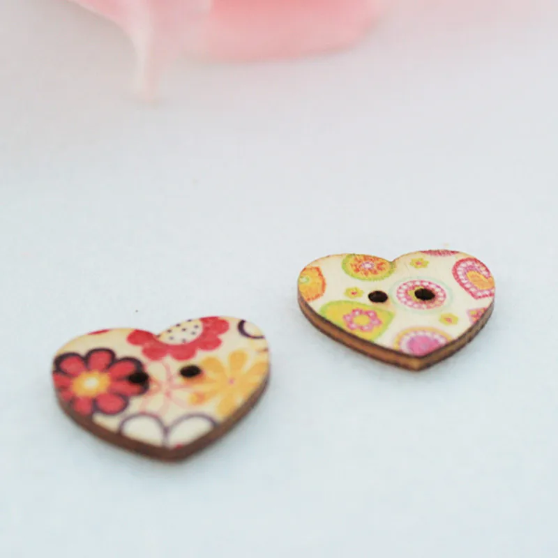 100 шт. DIY 15 мм розовый фиолетовый цвет формы смешивания деревянные пуговицы для