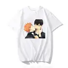2021, футболка Haikyuu Hinata and Kageyama, мужские милые летние топы, Мультяшные футболки с рисунком карате, футболка унисекс в стиле Харадзюку, мужская рубашка