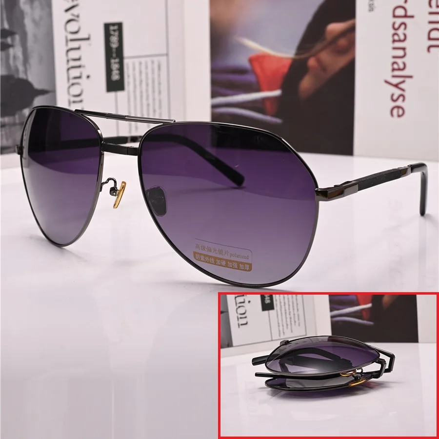 

Cubojue Foldable Sunglasses Male Oversized Polarized Sun Glasses for Men 165mm Big Large Portable Driving Shades Day Night Drive