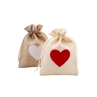 5pcslot 10x14 13x18cm small jute bags linen wedding drawstring pouches candy gift bag bracelet watch jewelry packaging bags