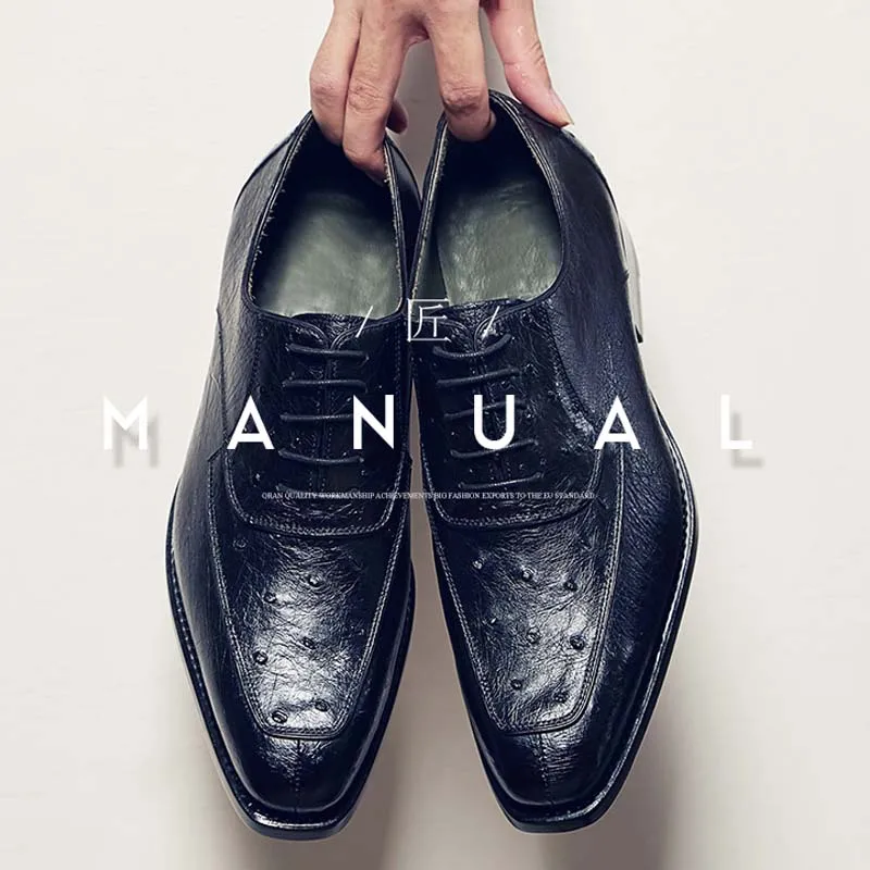 Мужская обувь CWV Южная Африка страусиная кожа мужская кожаная деловые мужские