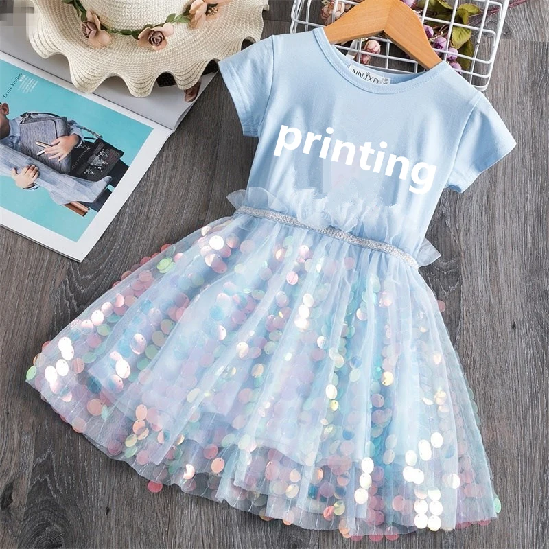 Платье-пачка для девочек летнее с блестками | Детская одежда и обувь