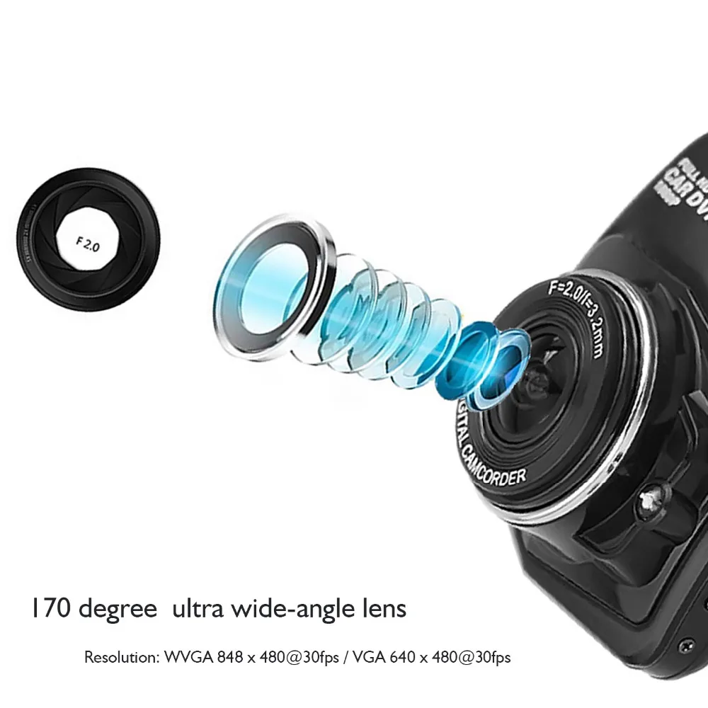 Gosear 2 4 дюймовый ЖК экран устройство для записи вождения мини видеокамеры камера