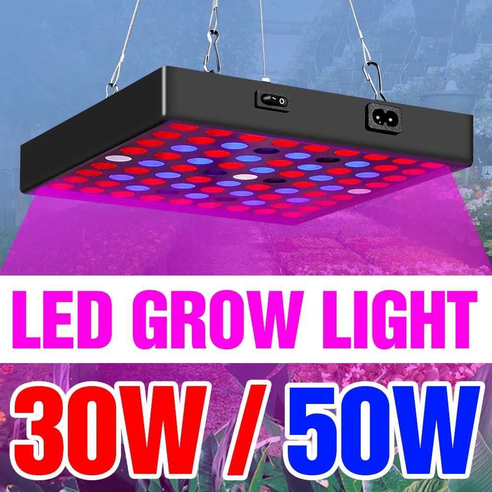 

LED Full Spectrum Plants Growth Light 110V Phyto Fito Growing Lamp 220V LED 30W 50W Grow Hydroponics Bulb Grow Box Flower Seeds