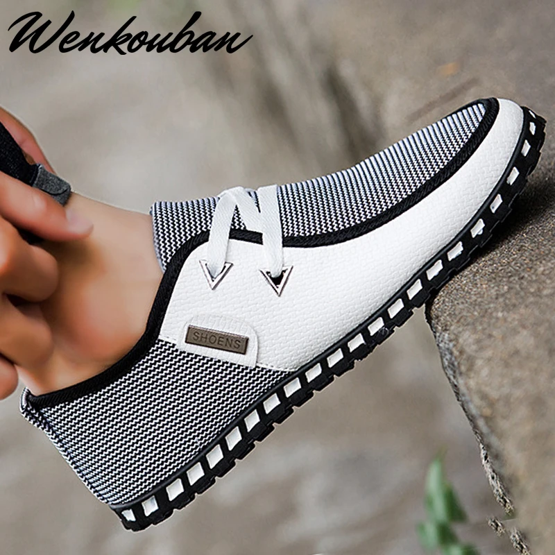 Туфли мужские без шнуровки повседневная обувь для вождения плоская подошва цвет