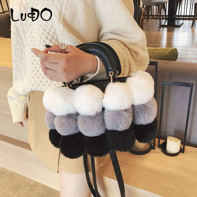 Женская сумка тоут из искусственного меха на зиму 2020|Сумки с ручками| |