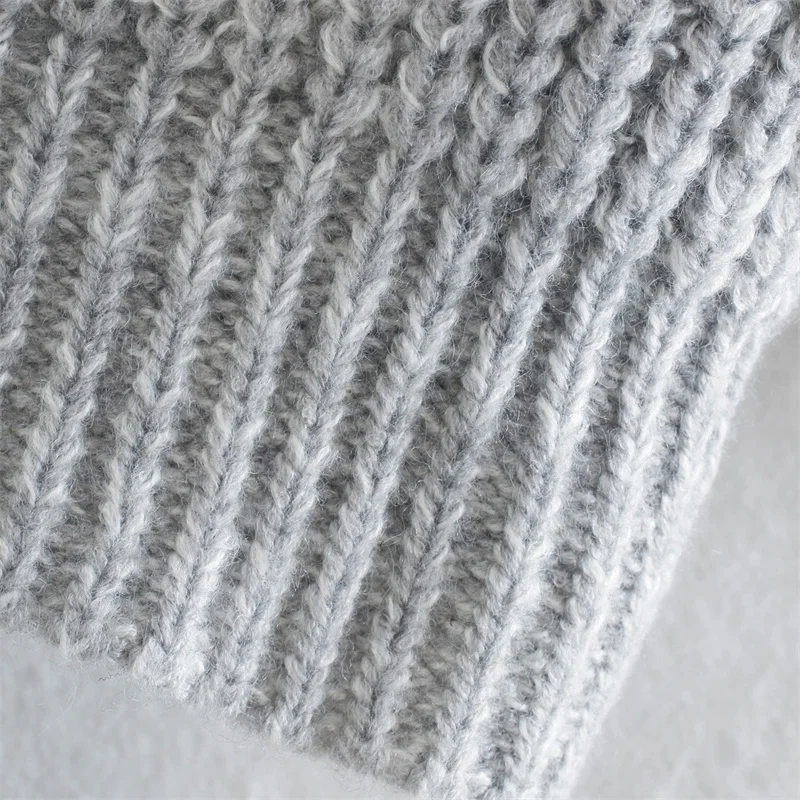 

TRAF Women 2021 Fashion With Pockets Oversized Knitted Sweatshirt Vintage Hooded Long Sleeve Female Pullovers Streetwear