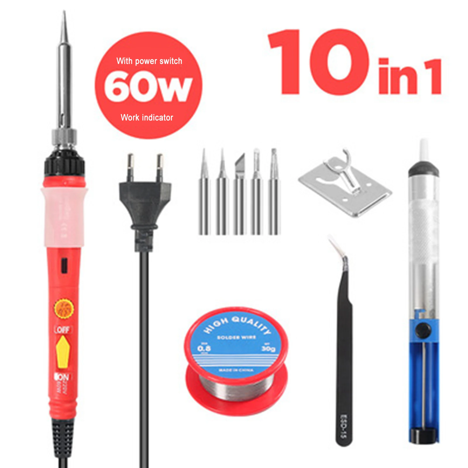 

110V/220V Electric Soldering Iron Kit Set Adjustable Temperature 60W Professional Soldering Irons Welding Tool with Solder Wire