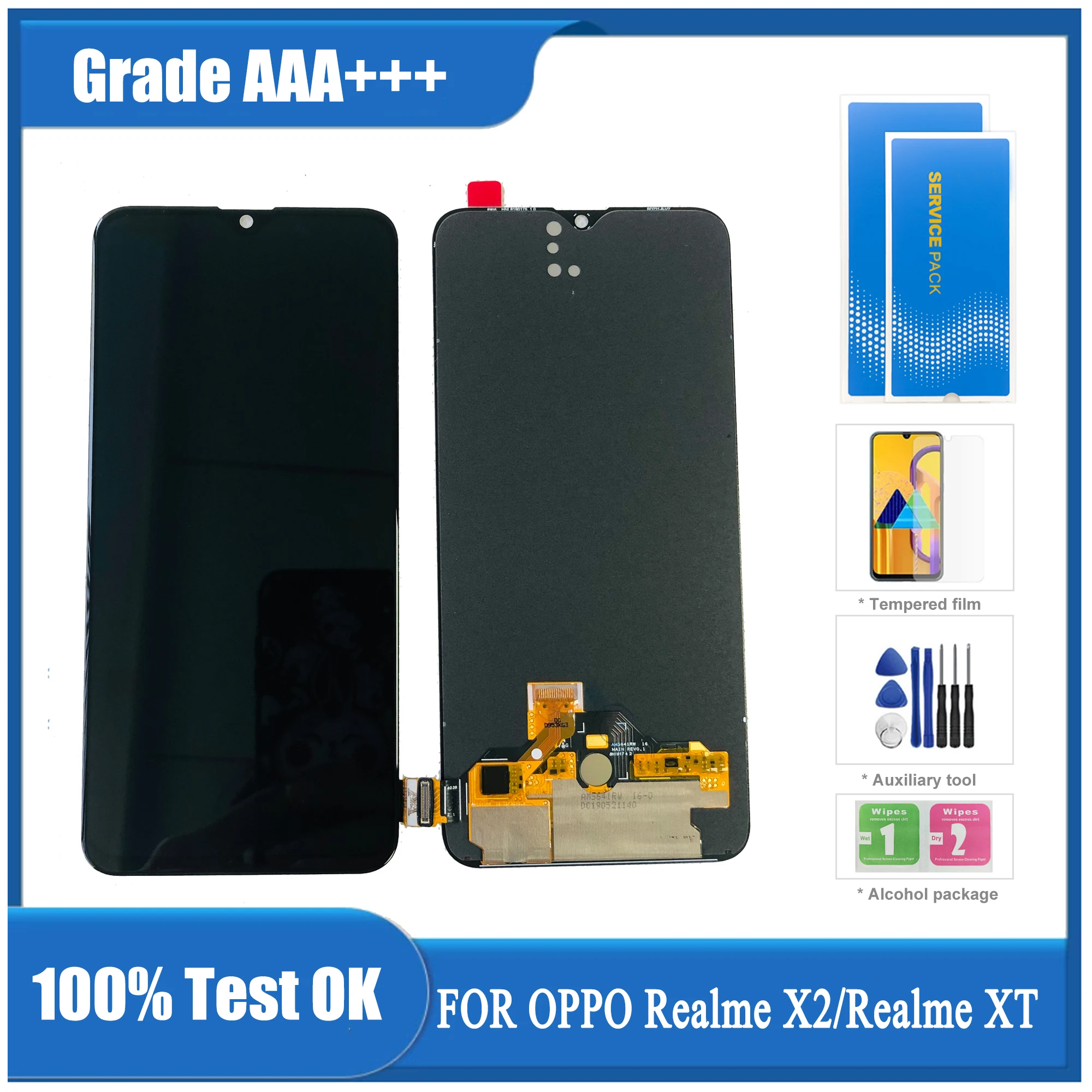 

Оригинальный ЖК-дисплей Super AMOLED 6,4 дюйма для OPPO K5 Reno Z, сенсорный ЖК-экран, дигитайзер, монтаж для OPPO Realme x2/XT, дисплей