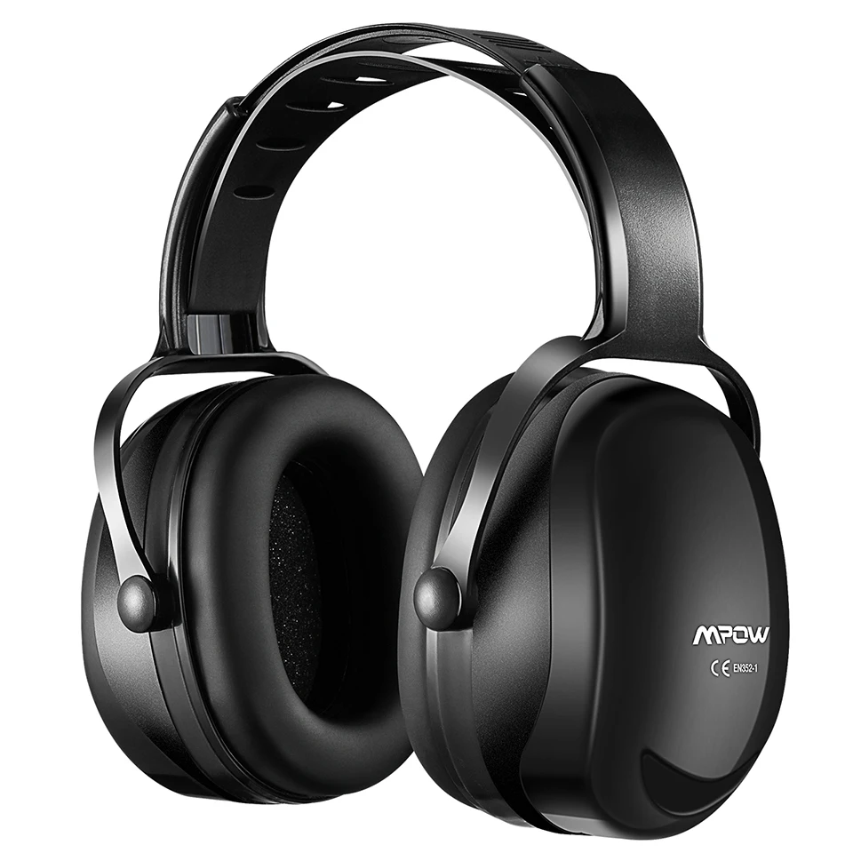 Mpow HP044 SNR36dB шумоподавление наушники для ушей защита слуха защита ушей с регулируемым оголовьем для стрельбы косить - Цвет: Black
