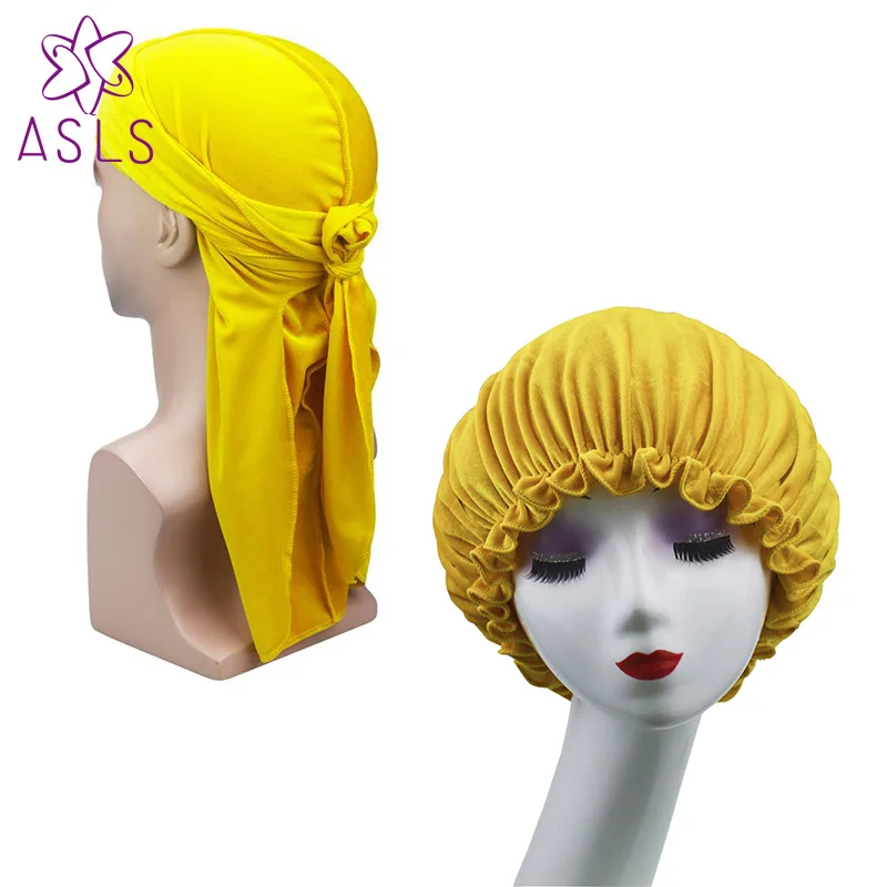 Модная мужская двухслойная бархатная бандана Durag и Женская головные уборы чистый