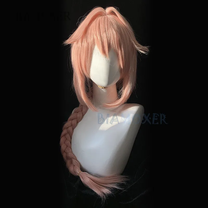 Парик Аниме Astolfo Fate/Apocrypha парики для косплея оранжевого и розового цветов с бантом