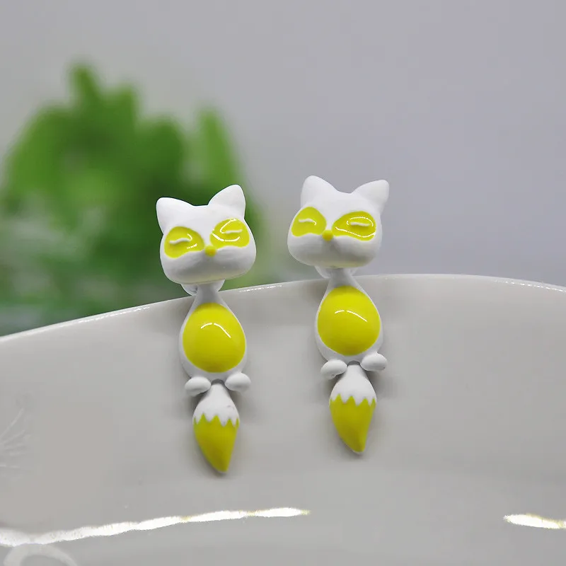 Креативные серьги в виде лисьей морды для женщин корейская мода милые