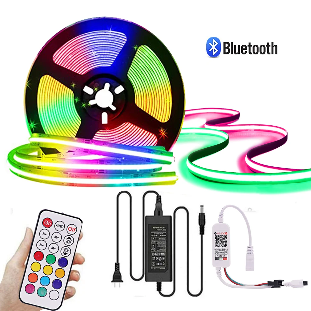 

5V RGB COB Led Strip Bluetooth-compatible Remote SK6812 High Density 332LED Dream Color Light Magic Digital Addressable LED Tape