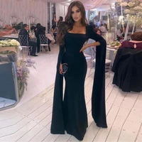 sexy mermaid evening dresses 2022 long black long sleeves formal prom gown night party gowns real photo custom made