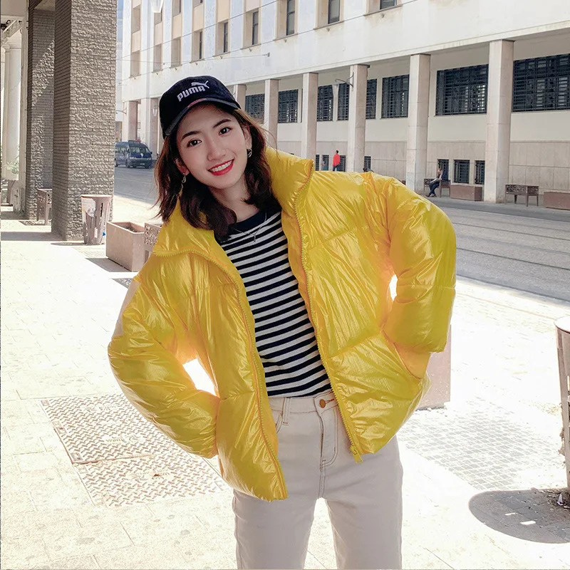 Новая блестящая женская Куртка парка 2019 зимняя куртка модная ветрозащитная