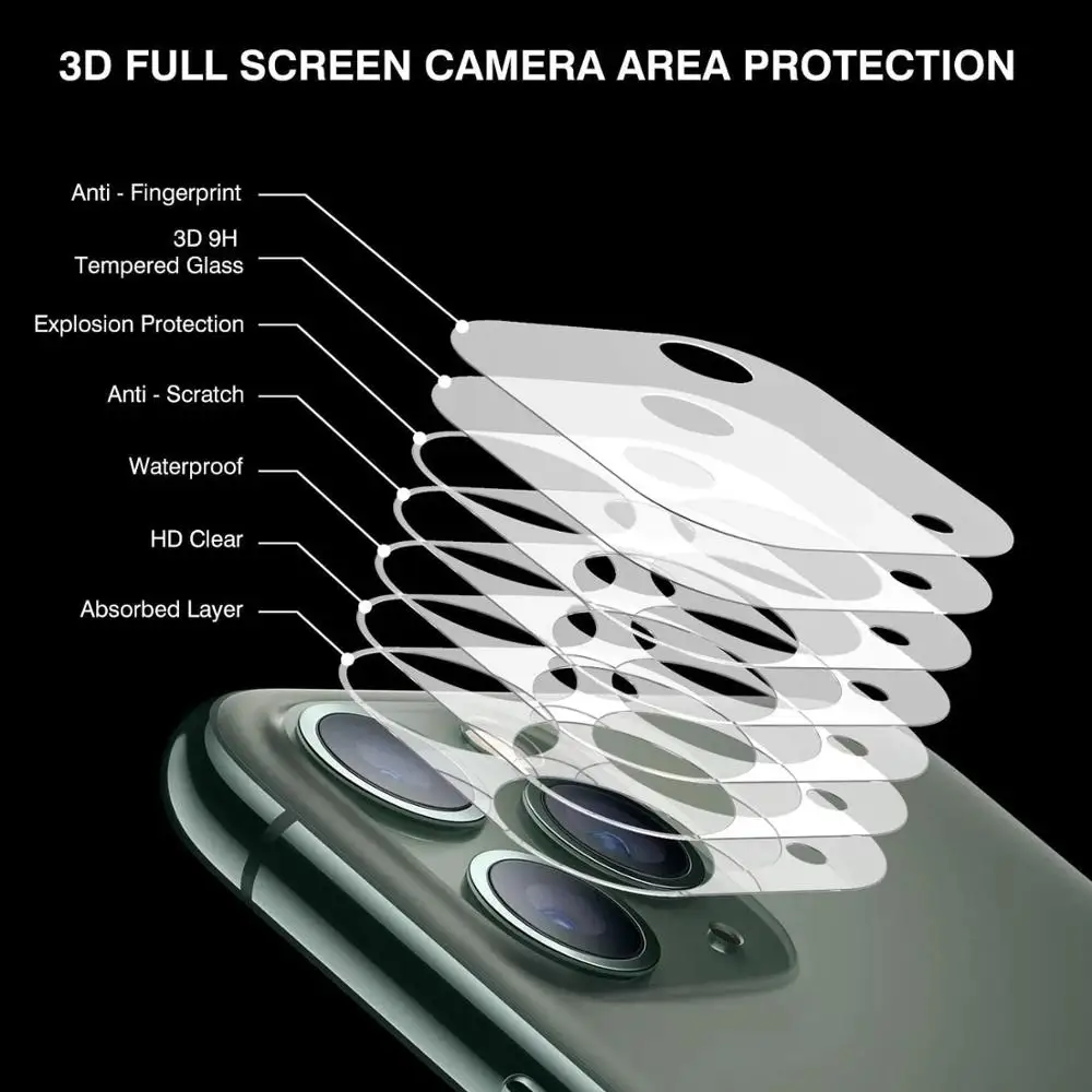 Pel&iacute;cula protectora de c&aacute;mara para iphone 12 13 Pro Max, cristal Protector de lente para iphone 12 Mini 11 13 Pro Max, 3 uds.-4