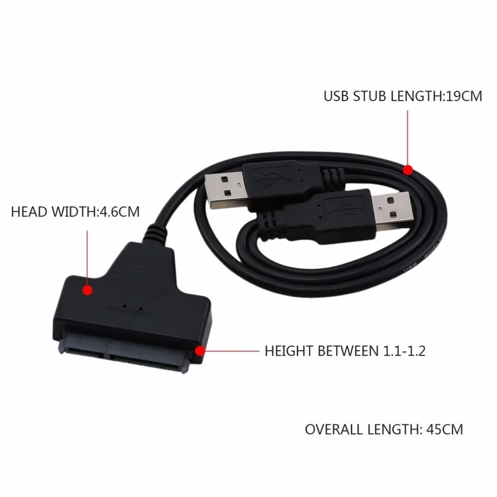 USB2.0 для SATA 22Pin кабель адаптер 2 5 &quotHDD жесткий диск ноутбука коннектор Прямая