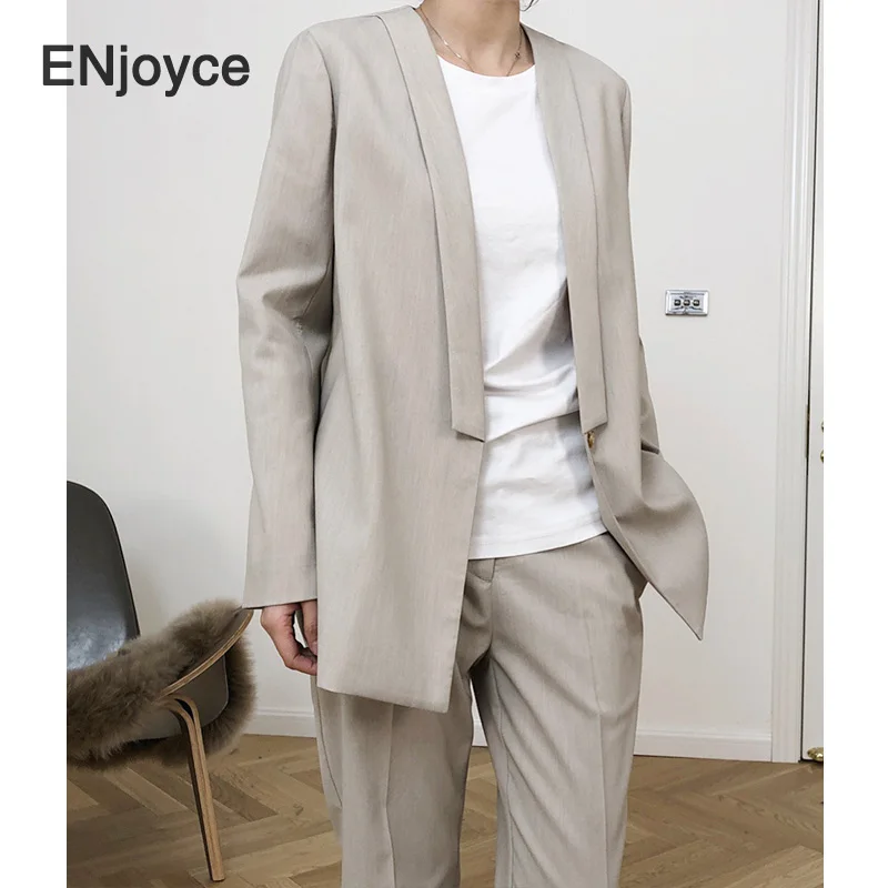 

Woman Simple One Button Blazer Korean Style Fashion Slim Office Ladies Work Suit Streetwear Coat Retro Overcoat Clothes Spring