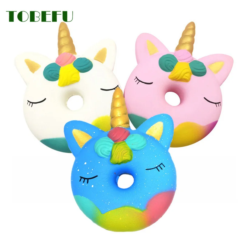 TOBEFU Jumbo Kawaii пончик Единорог Сжимаемый торт хлеб сжималки крем Ароматизированная