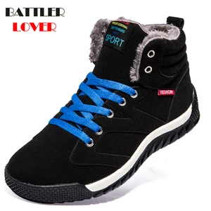 Мужские ботинки с мехом, теплые, повседневные, зимние, 2019