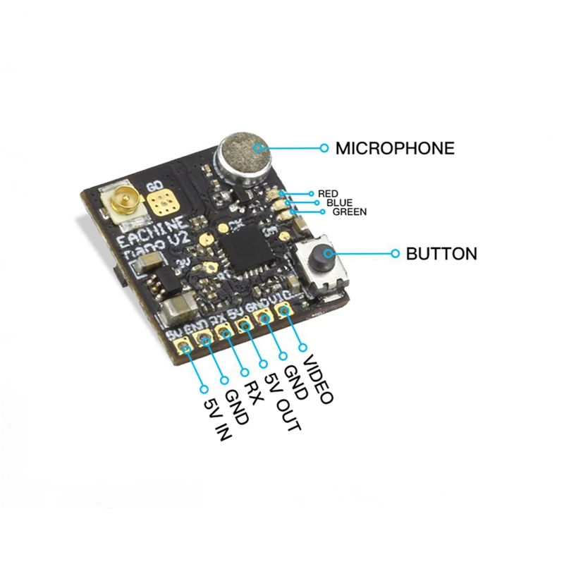 Eachine NANO V2 VTX 5 8 ГГц 48 каналов 25/100/200 мВт переключаемый FPV передатчик поддержка