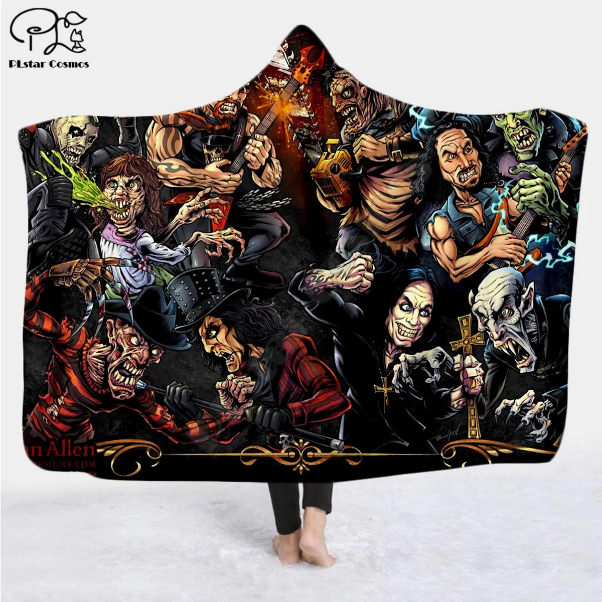 

Halloween Michael Myers Horror Hooded Blanket Adult child Sherpa Fleece Wearable Blanket Microfiber Bedding 01