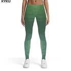 Женские легинсы с геометрическим рисунком KYKU, зеленые легинсы для занятий фитнесом, лето 2019