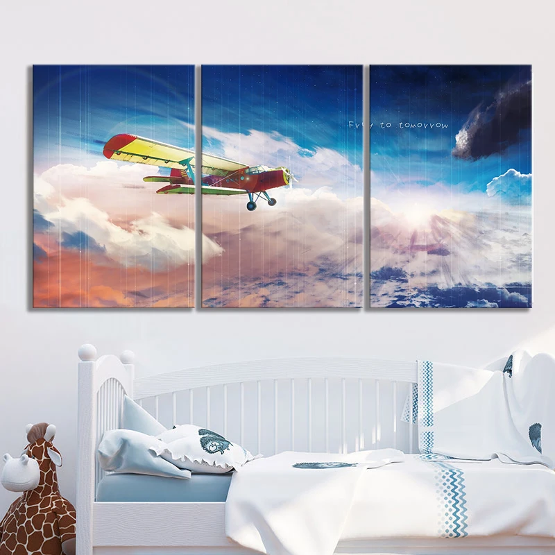 Картины Фрай на завтра вдохновляющие Мультяшные самолеты пейзаж постер