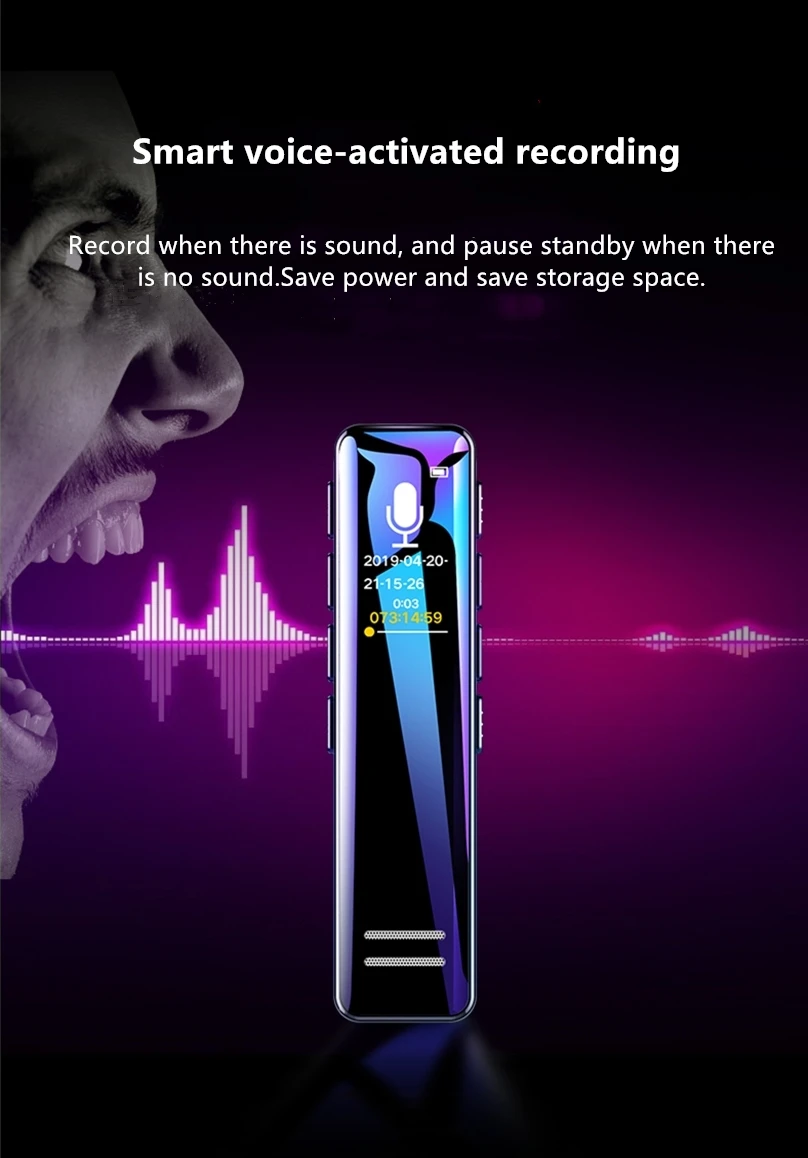Yescool A1 8G Professional Digital audio USB mini Voice Recorder Voice-Activated Dictaphone multilingual encrypt file MP3 Player |
