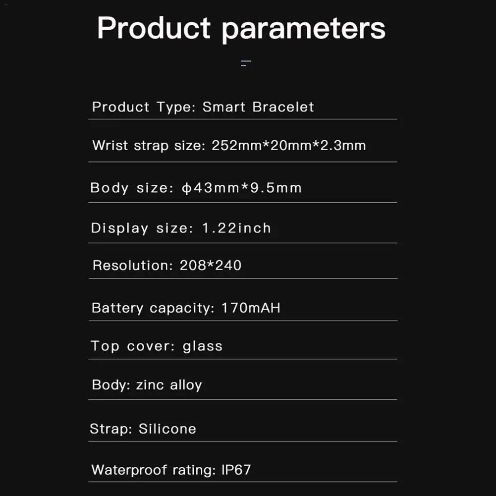 IP67 Waterproof Full Touch Screen Smart Watch Wireless Bluetooth Health Monitoring Sports Bracelet With 1.3-inch IPS Color Scree