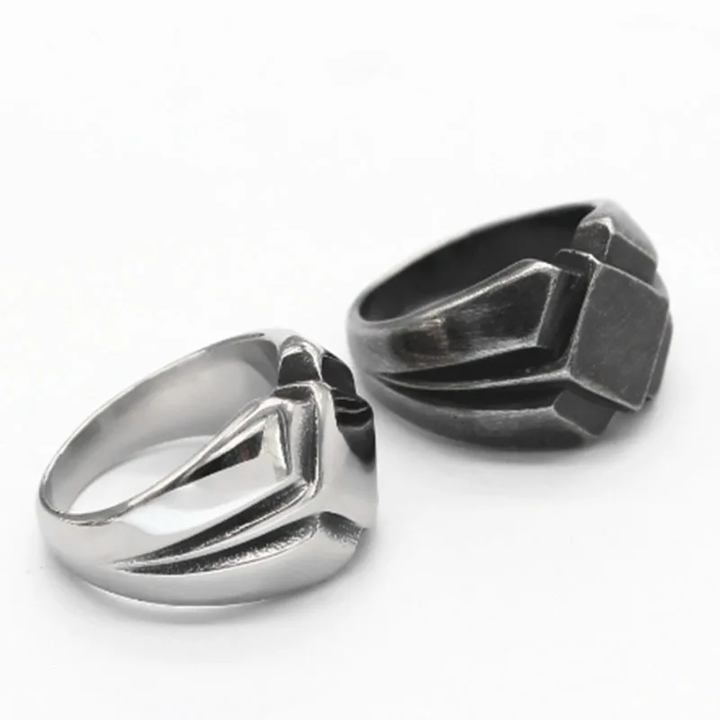 

Nordic Personality Men's Ring Retro Simple Metal Geometric Black Trend Jewelry Fashion New Punk Plated Rings Friend Gift