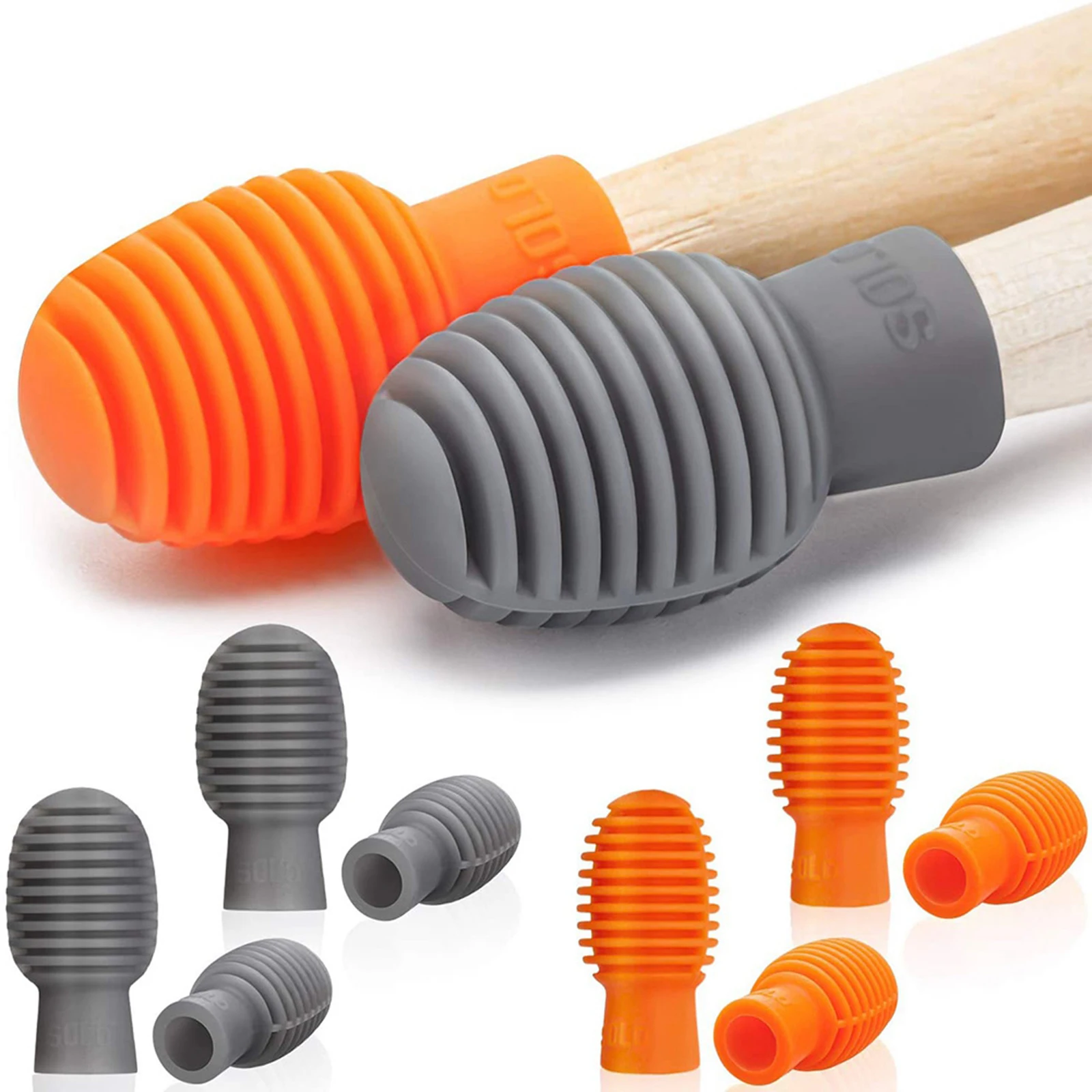 

4Pieces Silicone Drum Rubber Sleeve for Sticks, Silent Damper, Musical Instruments Percussion Accessory