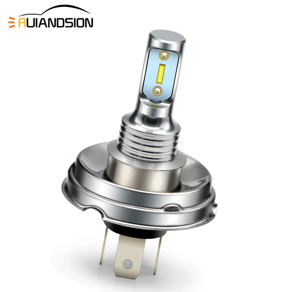 RUIANDSION 1 шт. P26S P45T H4 CSP светодиодный мотоцикл Скорость мотороллер фара 1000Lm трактор