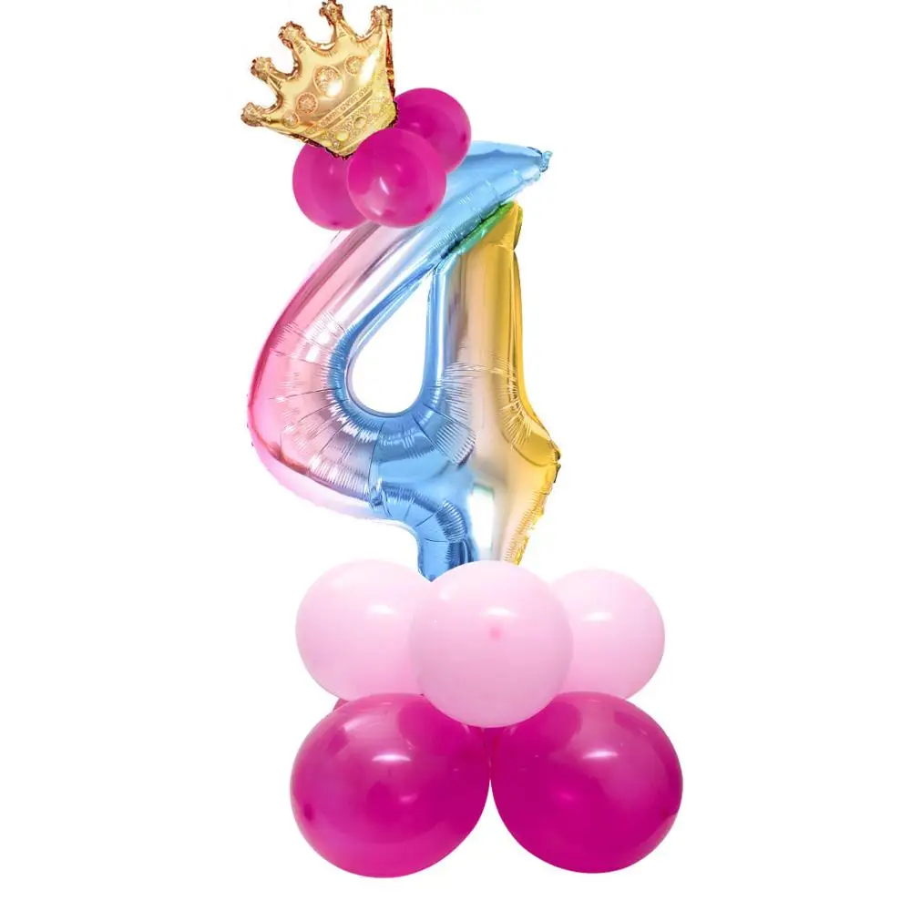 

13Pcs Number Balloons Birthday 1 2 3 4 5 6 7 8 9 Years Old 1st 2nd 3rd 4th 5th 6th 7th Baby Girl Princess Kids Party Decorations