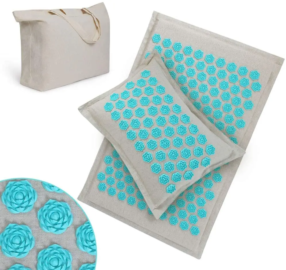 

Massage Mat Acupressure Mat,Massage Mat Acupuncture Pillow Set Yoga Mat Needle Relieve Back and Relax Muscles