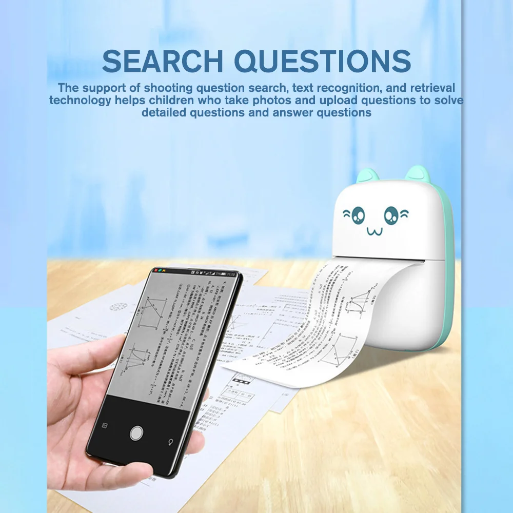

Thermal Printer 1000mah High-performance Gifts Bluetooth Printer Interactive Cute 200DP