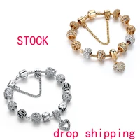 yada dropshipping stock new heart braceletsbangles for women chain bracelets charm crystal jewelry trendy bracelet st200028