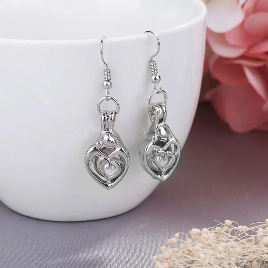 1 пара серьги с жемчугом Oyster подвеска в виде сердца/животных/Совы/клетка цветком