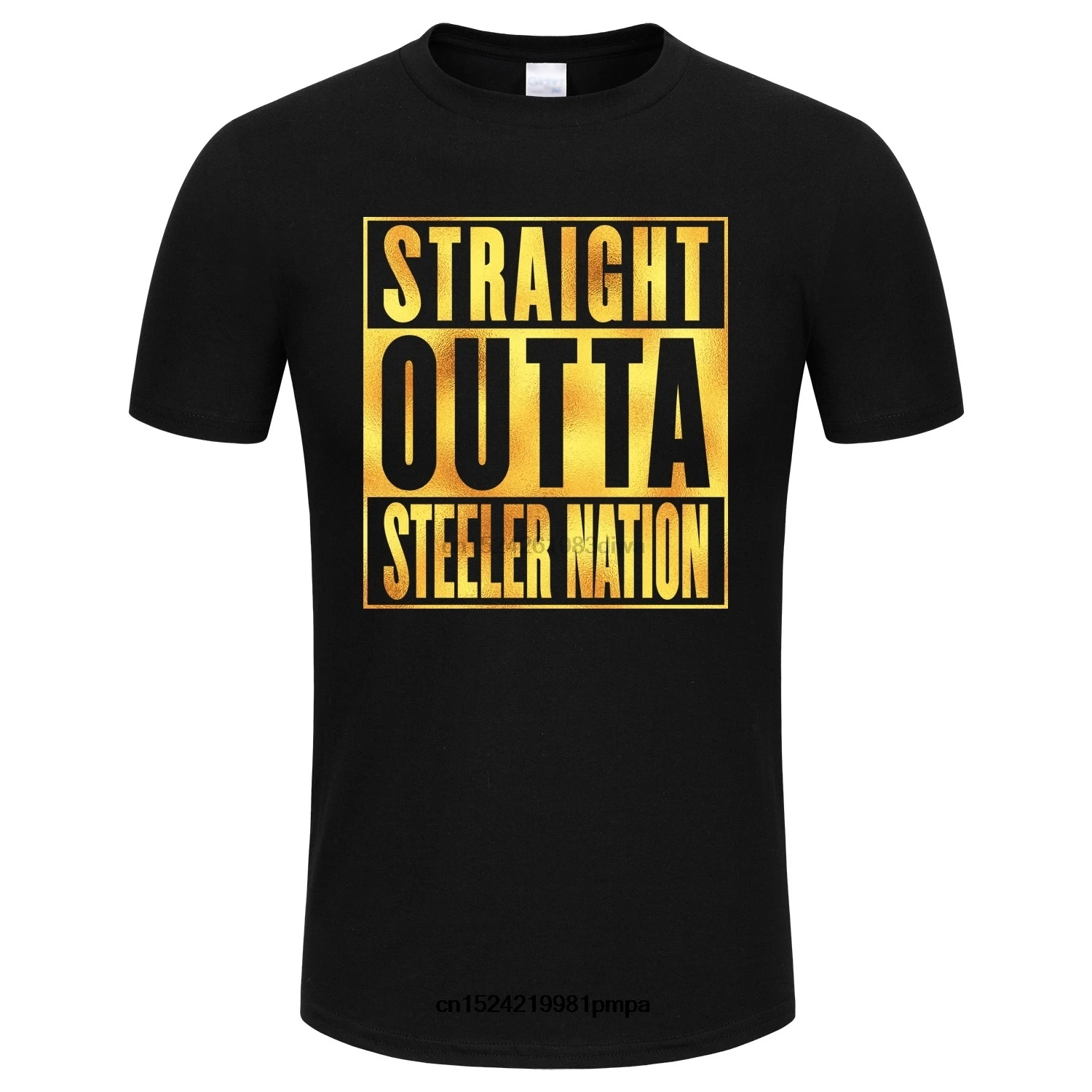 SPGBTees Золотая фольга мужские прямые Steeler Nation футболки черного цвета XS-Размер |