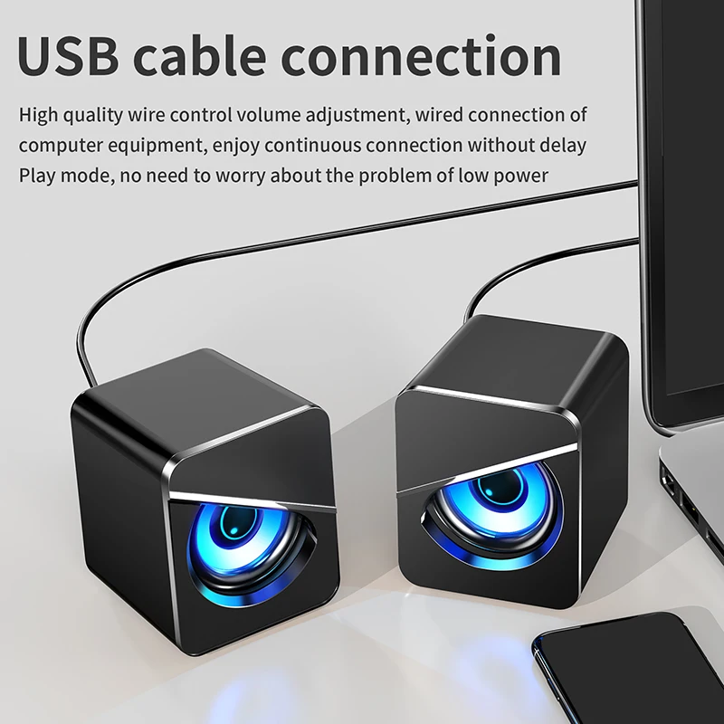 Проводные USB-колонки для компьютера глубокие басы 4D стерео звуковая коробка
