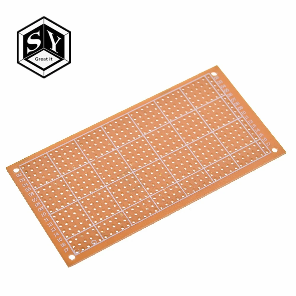 Односторонняя Универсальная 5x10 см безsolderless PCB тестовая макетная плата Медь прототип бумаги Луженая пластина соединительные отверстия DIY