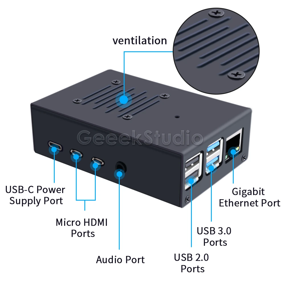 Raspberry Pi сплав железа черный металлический чехол в виде ракушки с 4010 супер