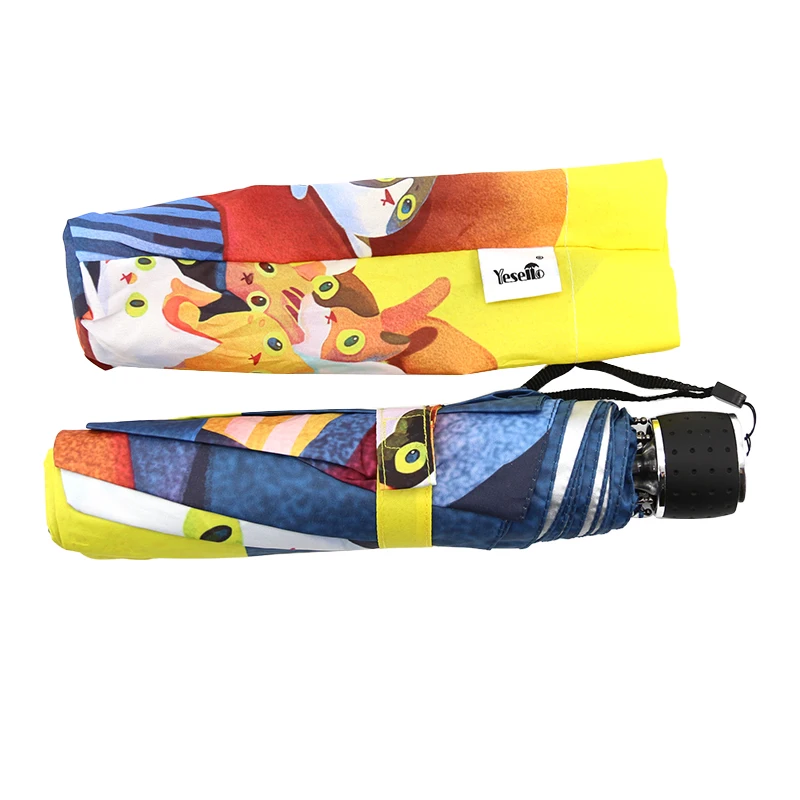 Модный мультяшный кошачий Зонт против ультрафиолета женский зонт пляжный