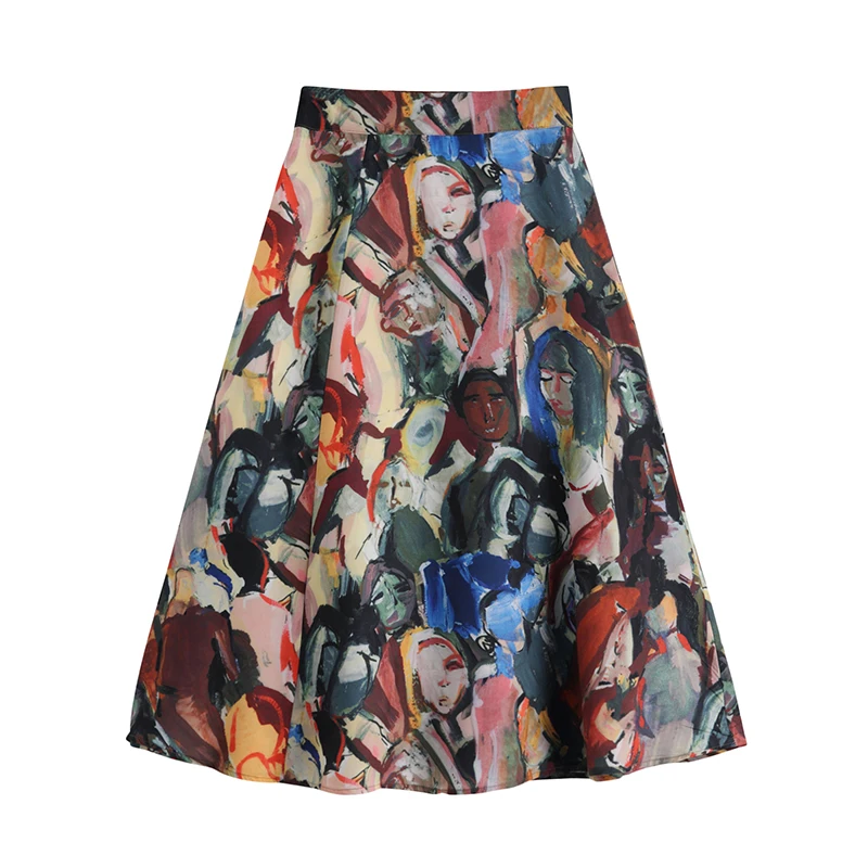 Женская длинная юбка-макси винтажная богемная шифоновая пляжная юбка с высокой